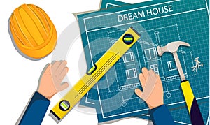 Top view Engineering and architecture table