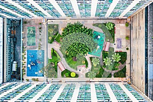 Top view of estate, Public housing in Hong Kong