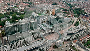 Top View of European Parliament Building in Brussels, Capital of Belgium, EU