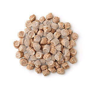 Top view of extruded wheat bran pellets photo