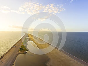 Top view famous Texas City near Galveston Bay