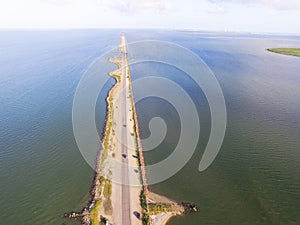 Top view famous Texas City near Galveston Bay