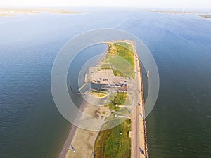 Top view famous Texas City near Galveston Bay