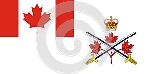 Top view of flag of Canadian Army 2013 2016 , Canada. Canadian travel and patriot concept. no flagpole. Plane design, layout. Flag