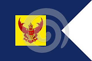 Top view of flag Consort of Crown Prince\'s Standard Thailand. Thai patriot and travel concept. no flagpole. Plane design, photo