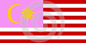 Top view of flag of Gay Pride, Malaya, no flagpole. Plane design, layout. Flag background. Freedom and love concept. Pride month.