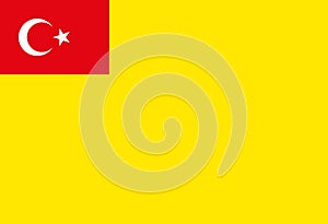 Top view of flag General Directorate of Health for Borders and Coasts of Turkey Turkey. Turkish patriot and travel concept. no