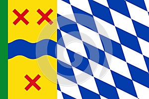 Top view of flag Hoeksche Waard, Netherlands. Dutch travel and patriot concept. no flagpole. Plane design, layout. Flag photo