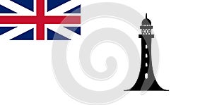 Top view of flag of Northern Lighthouse Board Commissioners the United Kingdom . flag of united kingdom of great Britain, England