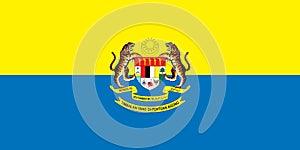 Top view of flag Personal standard of Deputy Yang di-Pertuan Agong Malaysia. Malaysian patriot and travel concept. no flagpole. photo