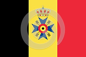 Top view of flag Pro Belgica, Belgium. Belgian travel and patriot concept. no flagpole. Plane design, layout. Flag background photo
