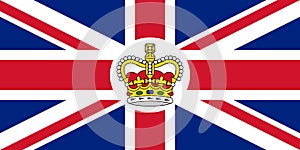 Top view of flag of UK Consular . flag of united kingdom of great Britain, England. no flagpole. Plane design, layout. Flag