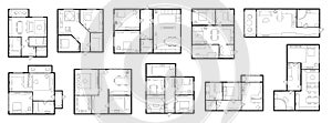 Top view floor plan, interior design