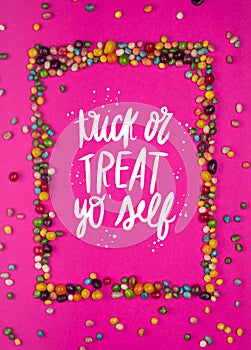 Frame of colorful candies