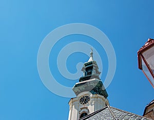 Top view of the Franciscan Church in the Nitrograd Castle in the city of Nitra in Slovakia