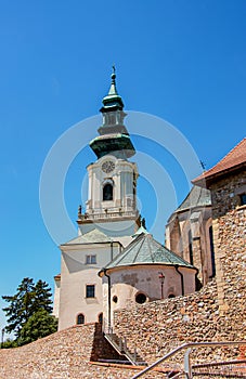 Top view of the Franciscan Church in the Nitrograd Castle in the city of Nitra in Slovakia