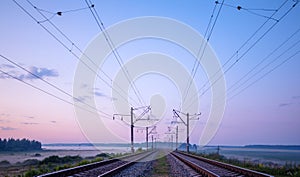 Top view of freight train, motion blur.