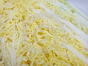 Top view of Fresh Chinese cabbage as a background, for cooking or salads