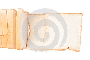 Top view fresh delicious whole wheat bread isolated on a white background