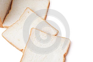 Top view fresh delicious whole wheat bread isolated on a white background