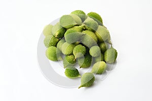 Top View of Fresh Green Spiny Gourd.