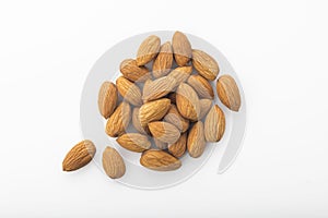 Top View of Fresh Organic Almonds Shot in Studio