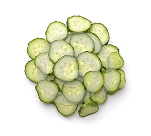 Top view of fresh sliced cucumber