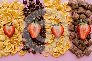 top view of fresh strawberries on