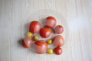 Top view of fresh tomatoes