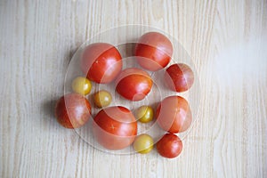 Top view of fresh tomatoes