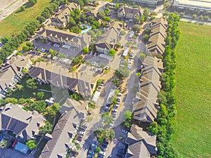 Top view full large typical apartment complex in Houston, Texas, USA