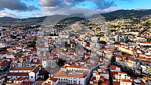 Top view of Funchal town on Madeira.