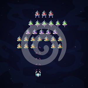 a top view game about space invaders