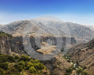 Top view of Garni gorge in Kotay district