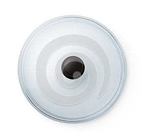 Top view of glass pan lid