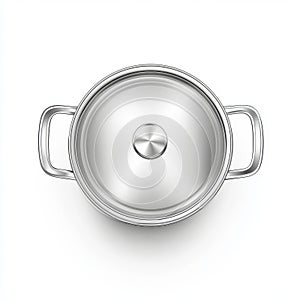 Top view of the glass pan lid, isolated on white