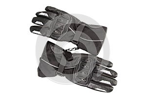 Top view glove motorcycle black for biker hand rider