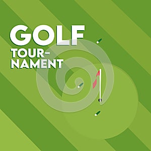 Top view of a golf field Tournament template Vector