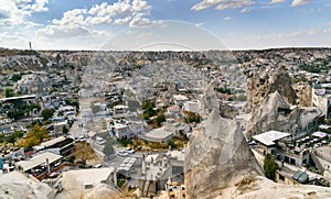 Top view of Goreme town. Cappadocia. Turkey