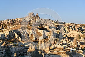 Top view of Goreme town in the morning. Cappadocia. Turkey