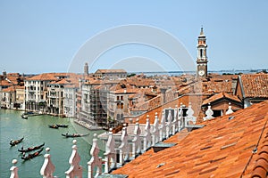 Top view of the Grand canal in Venice