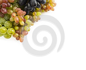 Top view. Grapes on white background.