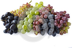 Top view. Grapes on white background.