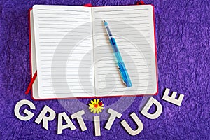 Top View of Gratitude Journal