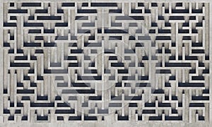 Top view of a gray concrete maze