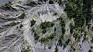 Top view of the gray mountain ranges of the Mercantour National Park