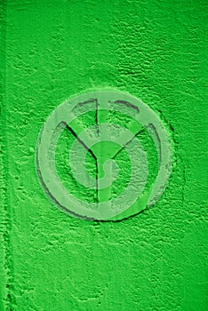 top view of greenpeace symbol