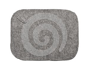 Top view of grey felt mat