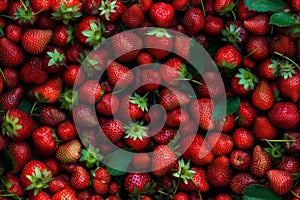 Top view of group of strawberries photo