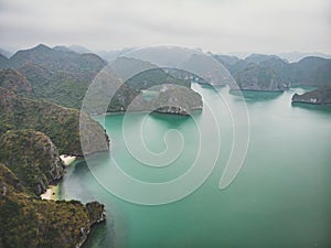 Top view of Halong Bay Vietnam.